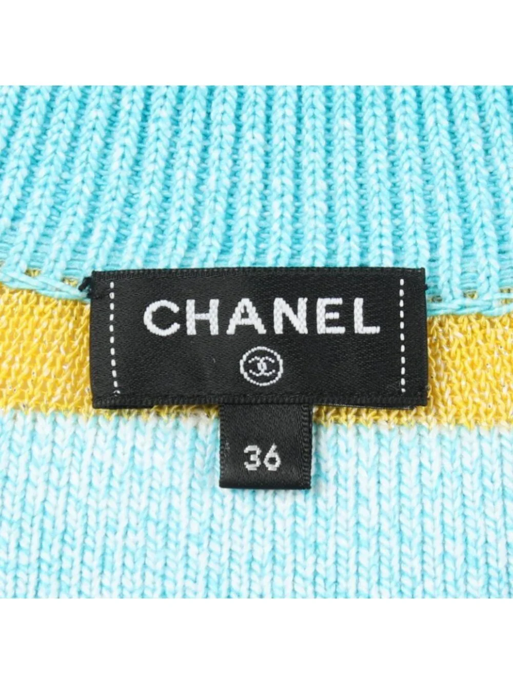 Chanel Dress CC Logo Border Cotton Fabric